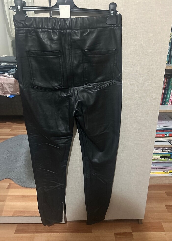 Deri dar paça pantolon - Görsel 3