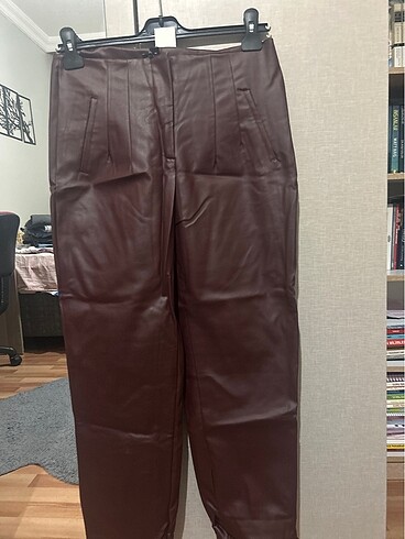 Trendyol & Milla Bordo deri pantolon