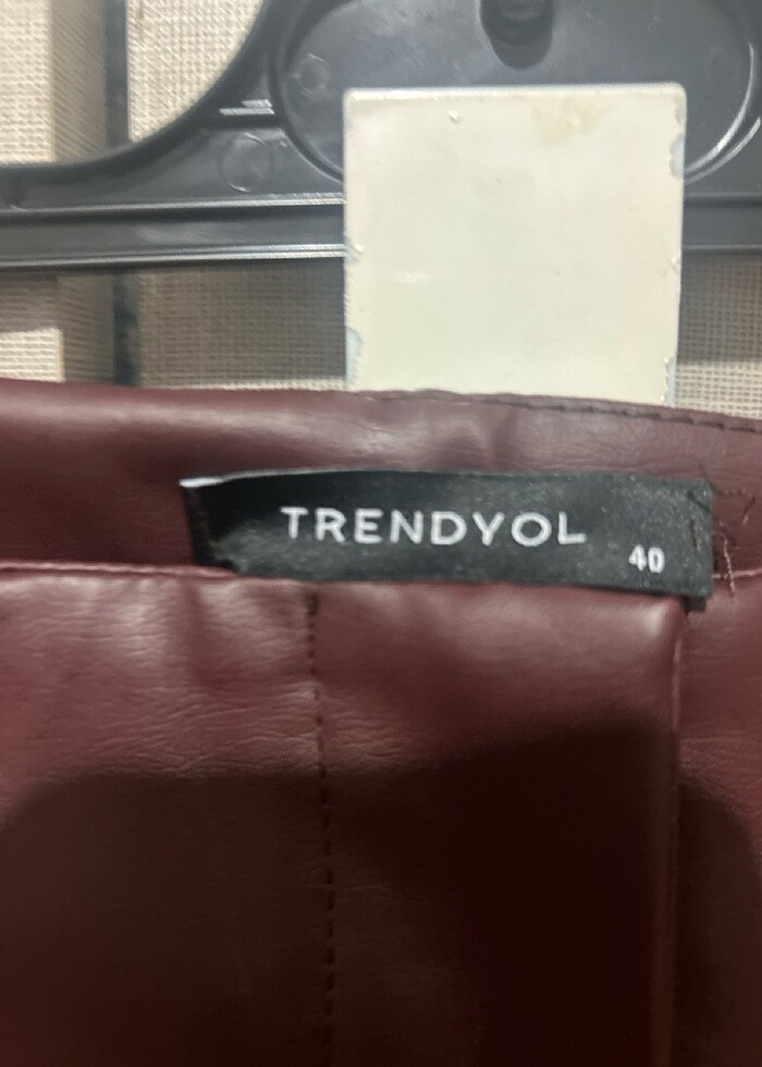 Bordo deri pantolon - Görsel 3