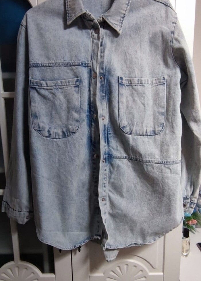 Kot Gömlek/Ceket Geniş Kalıp - Görsel 4