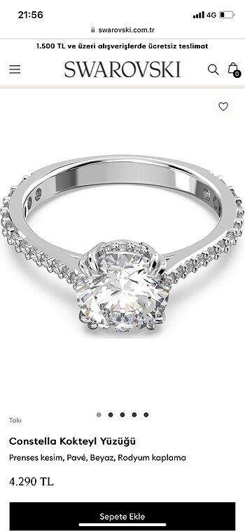 m Beden beyaz Renk Swarovski Tektaş