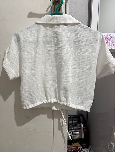 Bağlama detaylı keten gömlek - Görsel 3