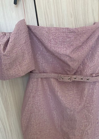 40 Beden Straplez Midi Abiye Elbise