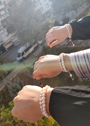 Medine'den Hakiki Beyaz İnci  Kadın Bileklik - Görsel 2