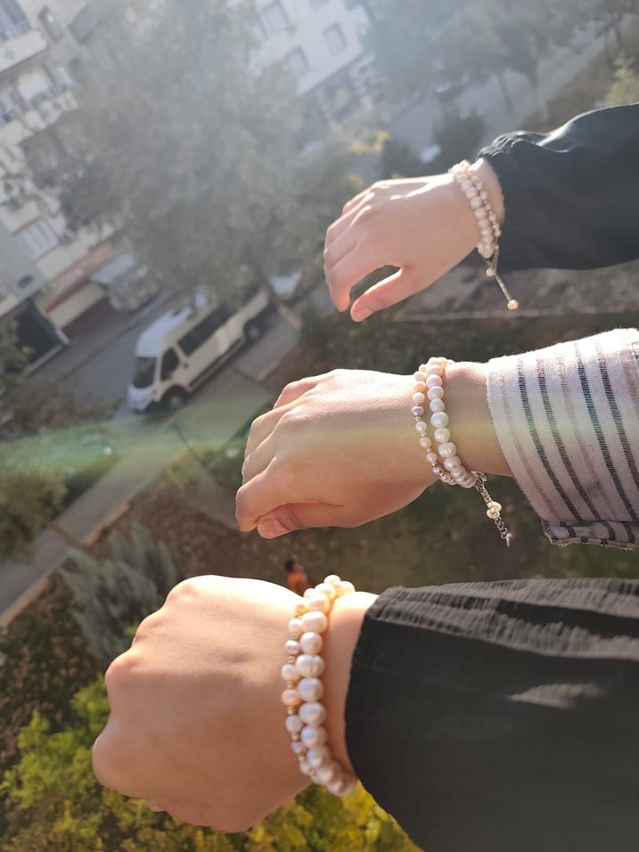 Medine'den Hakiki Beyaz İnci  Kadın Bileklik - Görsel 2