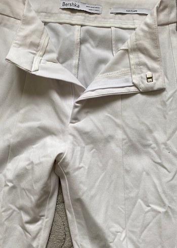 Kadın Beyaz Midi Kumaş Pantolon - Görsel 2