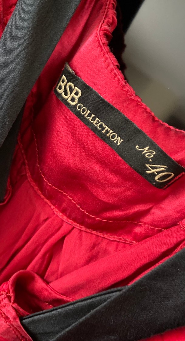 Kırmızı Drapeli Midi saten gecelik - Görsel 3