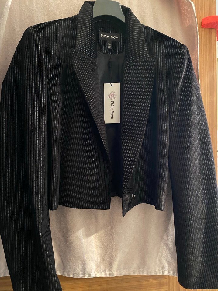 Kadın Siyah Pileli Blazer Ceket - Görsel 2