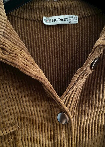 Düğmeli Kahverengi Kadın Kadife Gömlek - Görsel 2