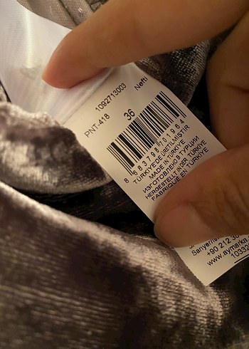 Parlak Gri Süet Hamile Pantolonu - Görsel 4