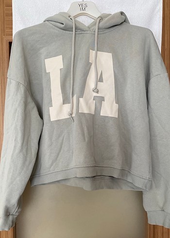 Gri Kapüşonlu Oversize Sweatshirt