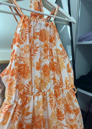 Turuncu Bağlama Desenli ELBİSE - Görsel 6