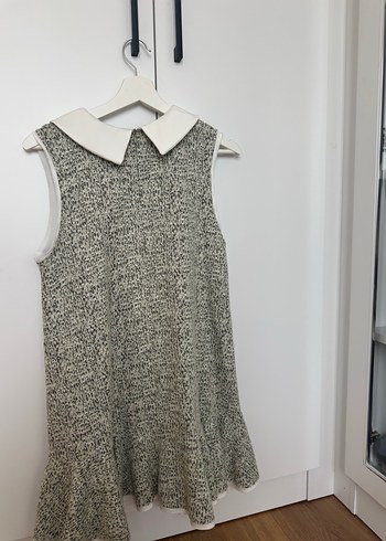 Zara Açık yeşil Gri Örgü Mini Kolsuz Elbise