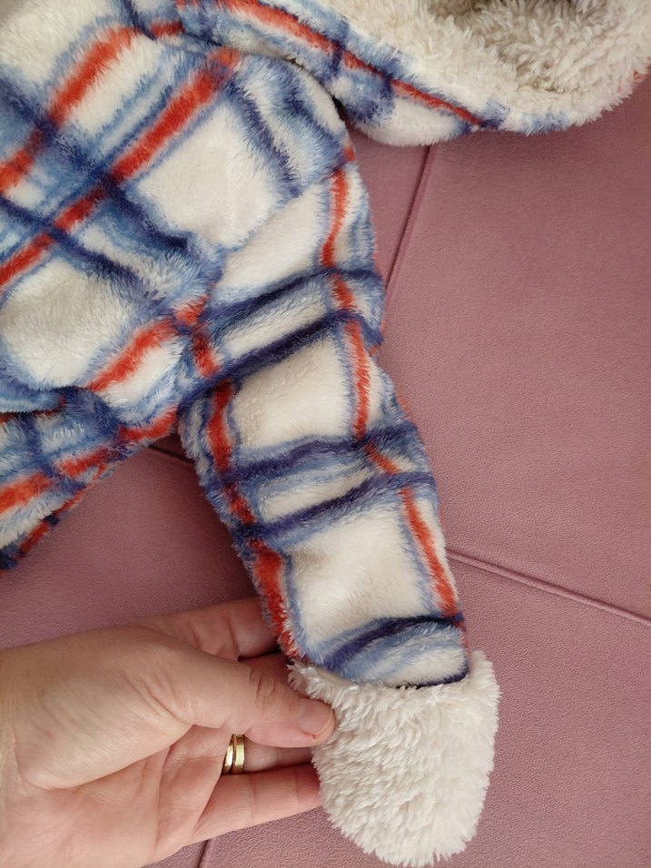 Peluş Kürklü Pastel Renkli Bebek Tulumu - Görsel 3