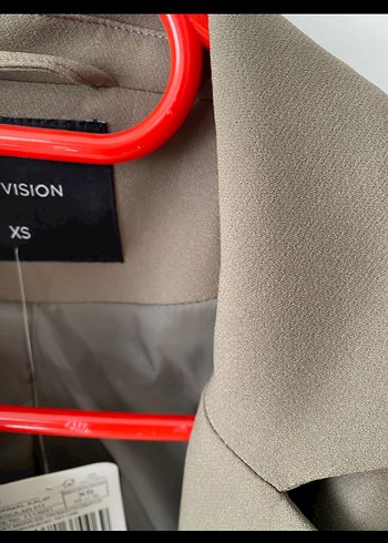 s Beden Bej Düğmeli Kadın Midi Blazer Ceket