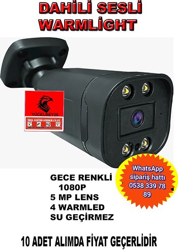 5 MP SESLİ KAMERA GECE GÖRÜŞ RENKLI GÖRÜNTÜ KALİTESİ NET HD