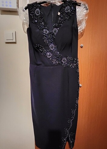 Lacivert Boncuklu Abiye - Görsel 2