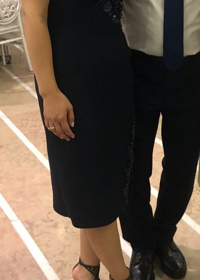 Lacivert Boncuklu Abiye - Görsel 5