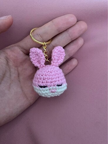 Tasarımcı Amigurumi Minik Tavşan anahtarlık