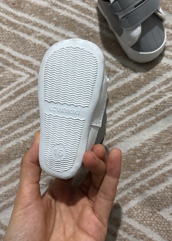 Gri Erkek Bebek İlk Adım Ayakkabısı Velcro - Görsel 3