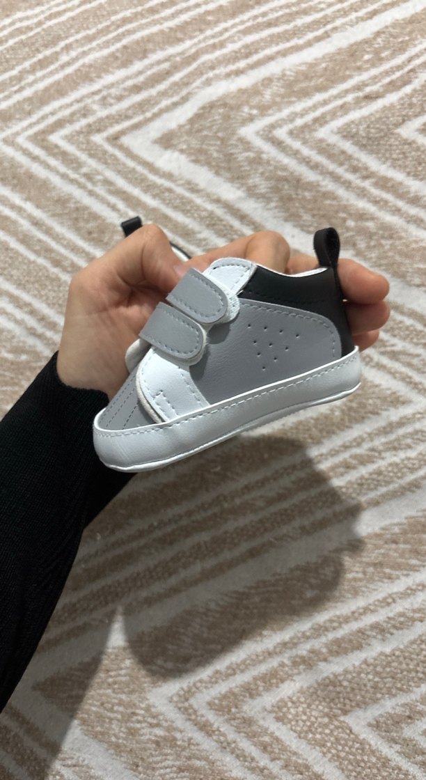 Gri Erkek Bebek İlk Adım Ayakkabısı Velcro - Görsel 4