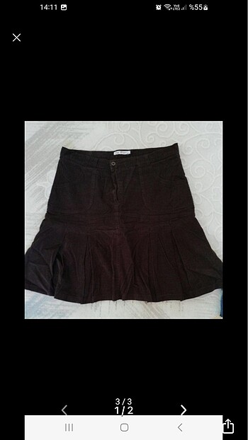 American Vintage Vintage pileli kadife etek