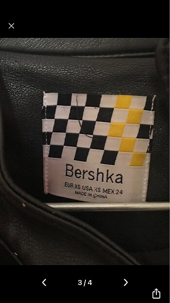 xs Beden Bershka deri motorcu ceketi