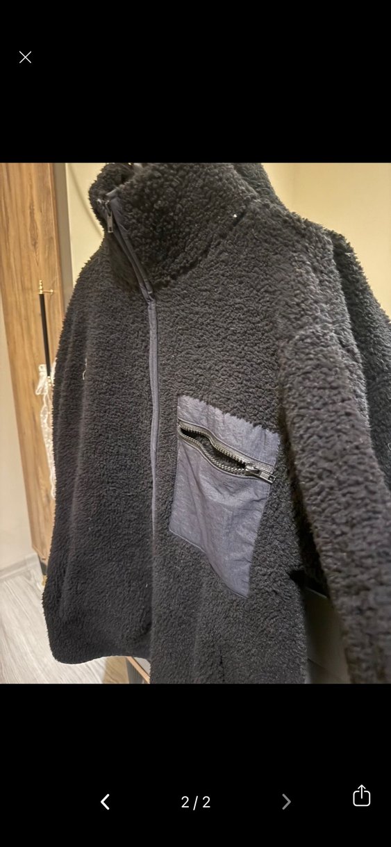 Siyah Fermuarlı Kadın Polar Ceket - Görsel 2