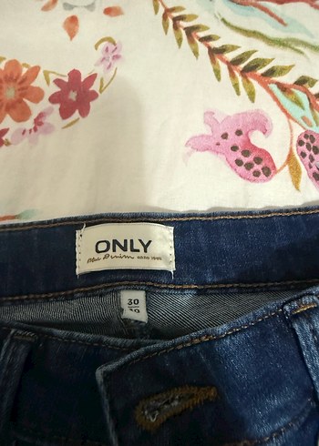 Only Mavi Bağlamalı Desenli Rahat Kesim Kadın Kot - Görsel 2