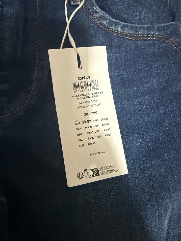 Only Mavi Bağlamalı Desenli Rahat Kesim Kadın Kot - Görsel 4