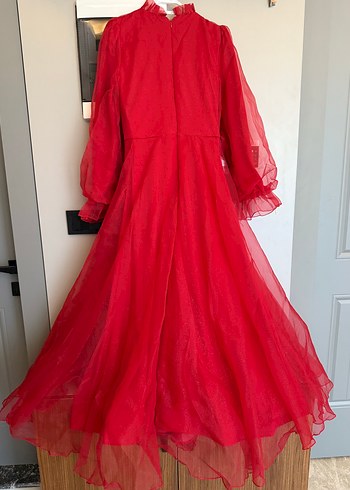 Parlak Kırmızı kına Elbisesi - Görsel 2