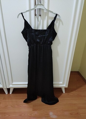 Siyah saten elbise  - Görsel 2