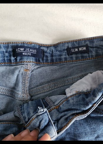 LC Waikiki Tokalı Mavi Kadın Denim Pantolon