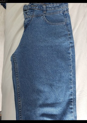 Diğer Geniş Kesim Mavi Midi Kot Pantolon