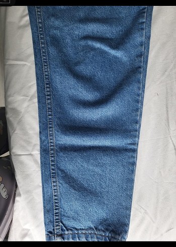 31 Beden Geniş Kesim Mavi Midi Kot Pantolon