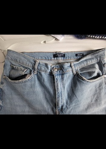 Diğer Düğmeli Mavi Kadın Denim Jean