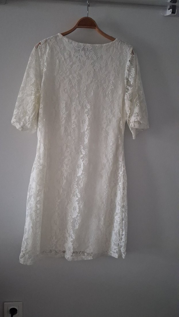 XL BEDEN BEYAZ DANTEL ELBİSE - Görsel 4