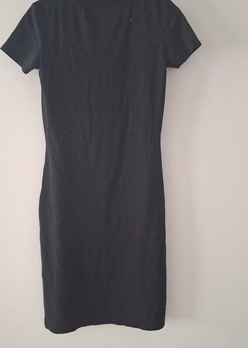 xs Beden siyah Renk Siyah Kısa Kollu Uzun Basic Elbise H&M