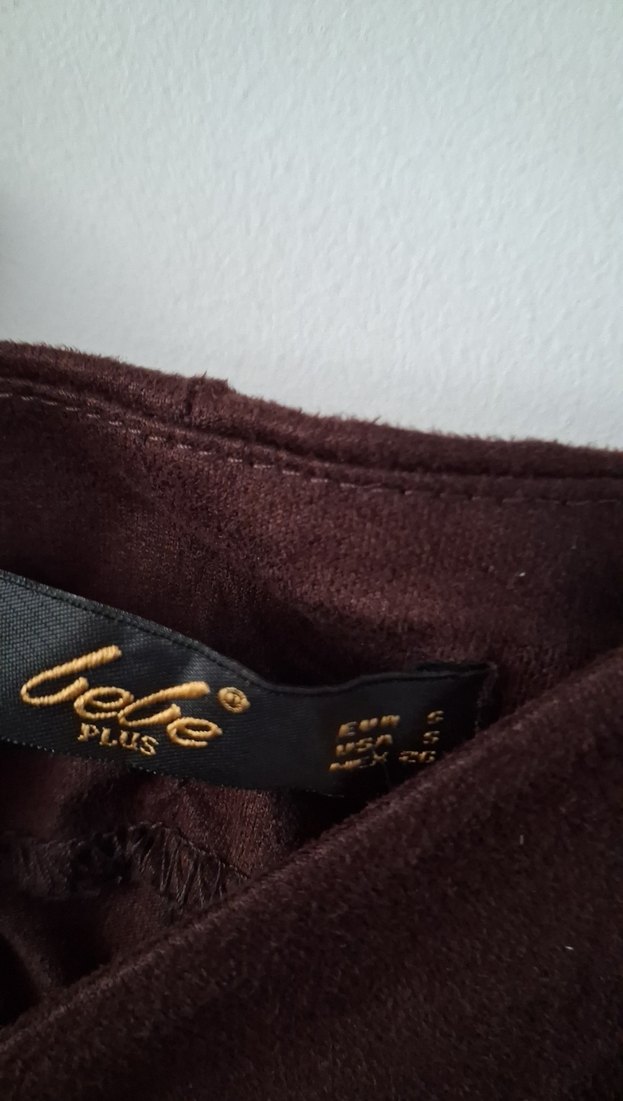 süet görünümlü S beden kahverengi şort - Görsel 2