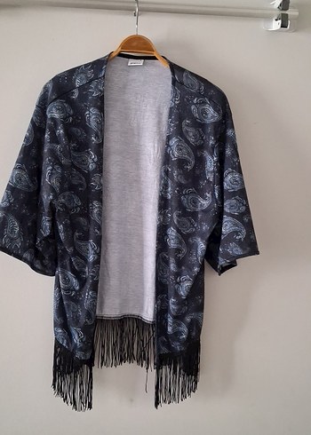 ginatricot Bohem Desenli Gri Midi KimonoS beden