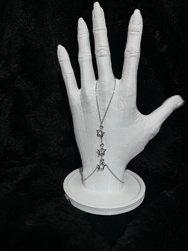 Yıldızlı Zincir Detaylı Gotik Kadın El Zinciri - Görsel 3