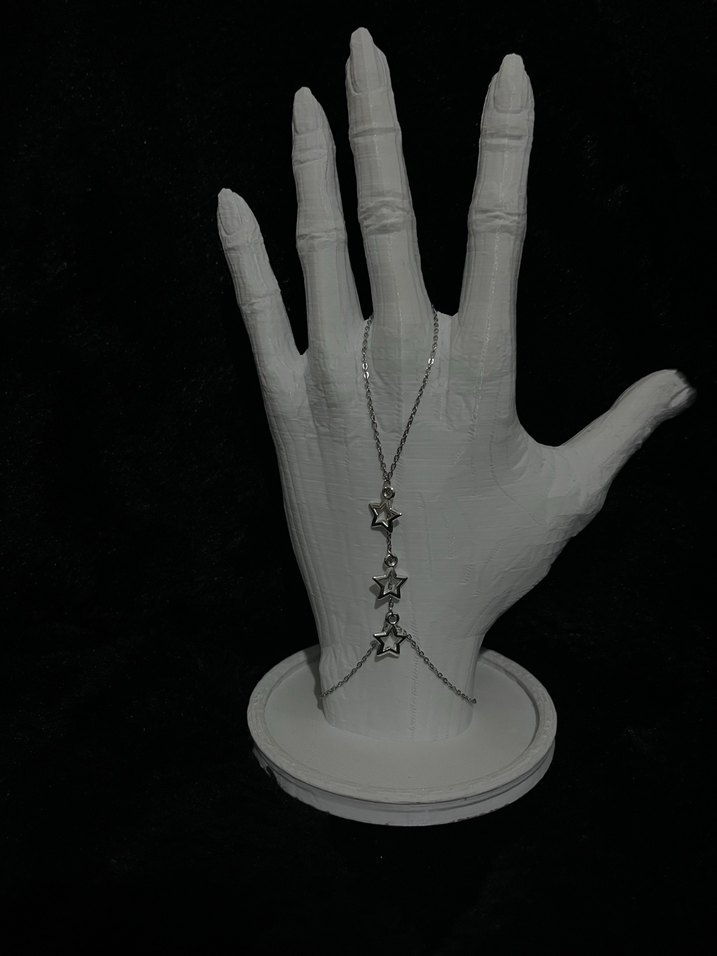 Yıldızlı Zincir Detaylı Gotik Kadın El Zinciri - Görsel 4
