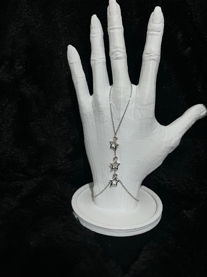 Yıldızlı Zincir Detaylı Gotik Kadın El Zinciri - Görsel 2