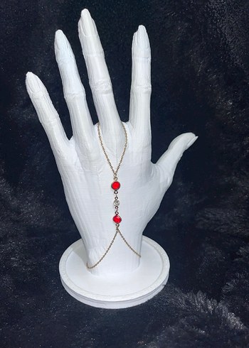 Kırmızı Boncuklu Bohem El Zinciri - Görsel 2