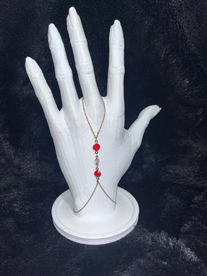 Kırmızı Boncuklu Bohem El Zinciri - Görsel 2