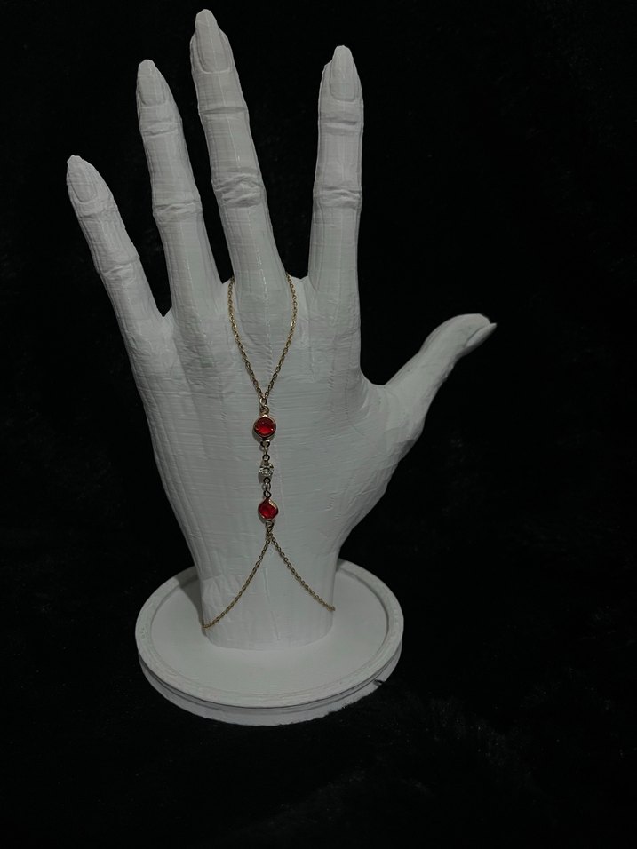 Kırmızı Boncuklu Bohem El Zinciri - Görsel 4