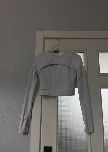 Uzun Kollu, Yüksek Yakalı Gri Kadın Bluz - Görsel 2