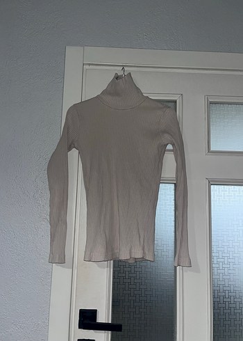 Bej İnce Fitilli Balıkçı Yaka Kadın Kazak - Görsel 2