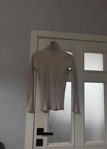 Bej İnce Fitilli Balıkçı Yaka Kadın Kazak - Görsel 3