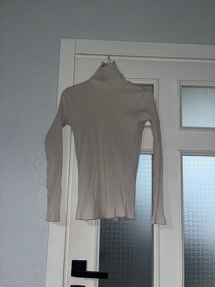 Bej İnce Fitilli Balıkçı Yaka Kadın Kazak - Görsel 2